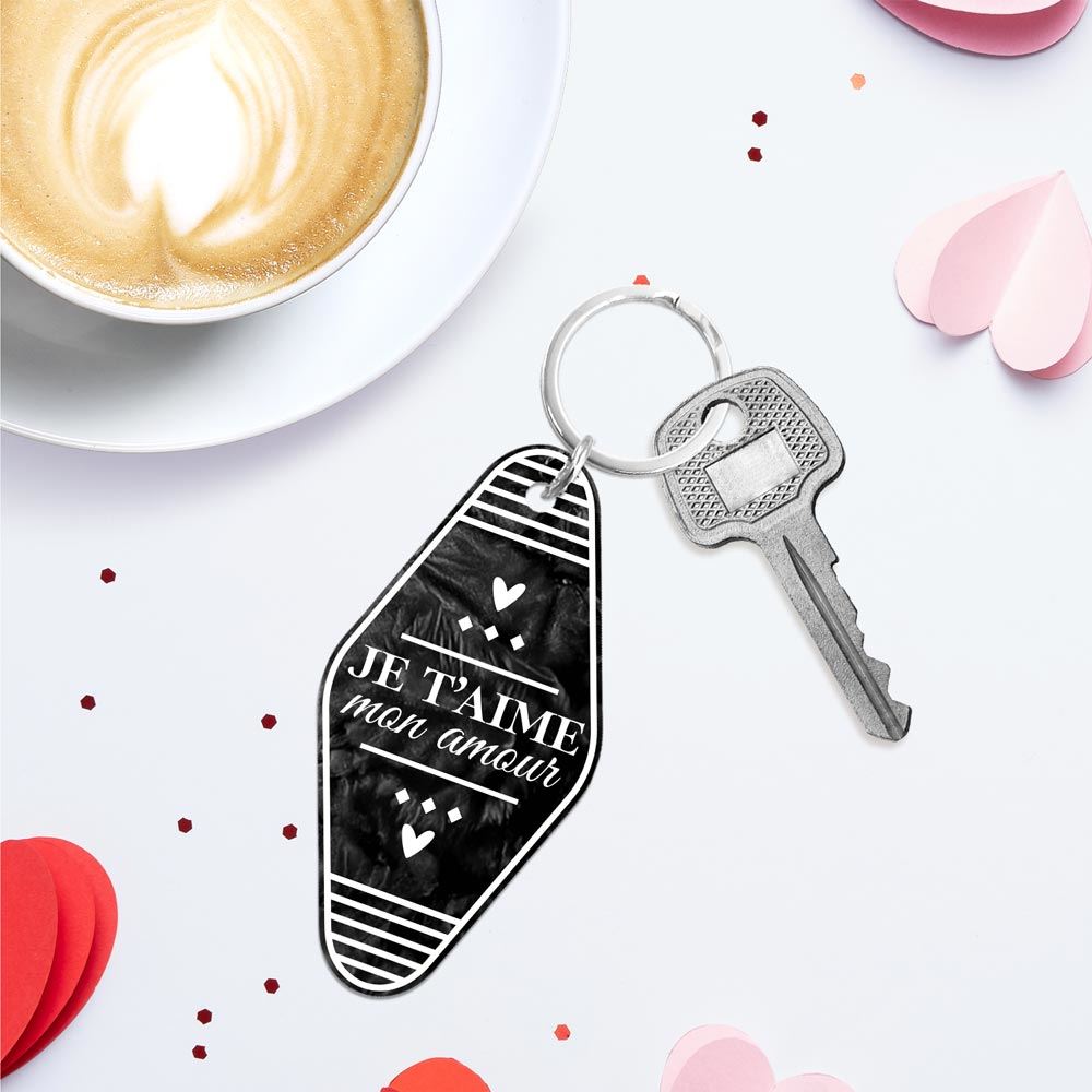 Porte-cles motel "je t aime mon amour" homme