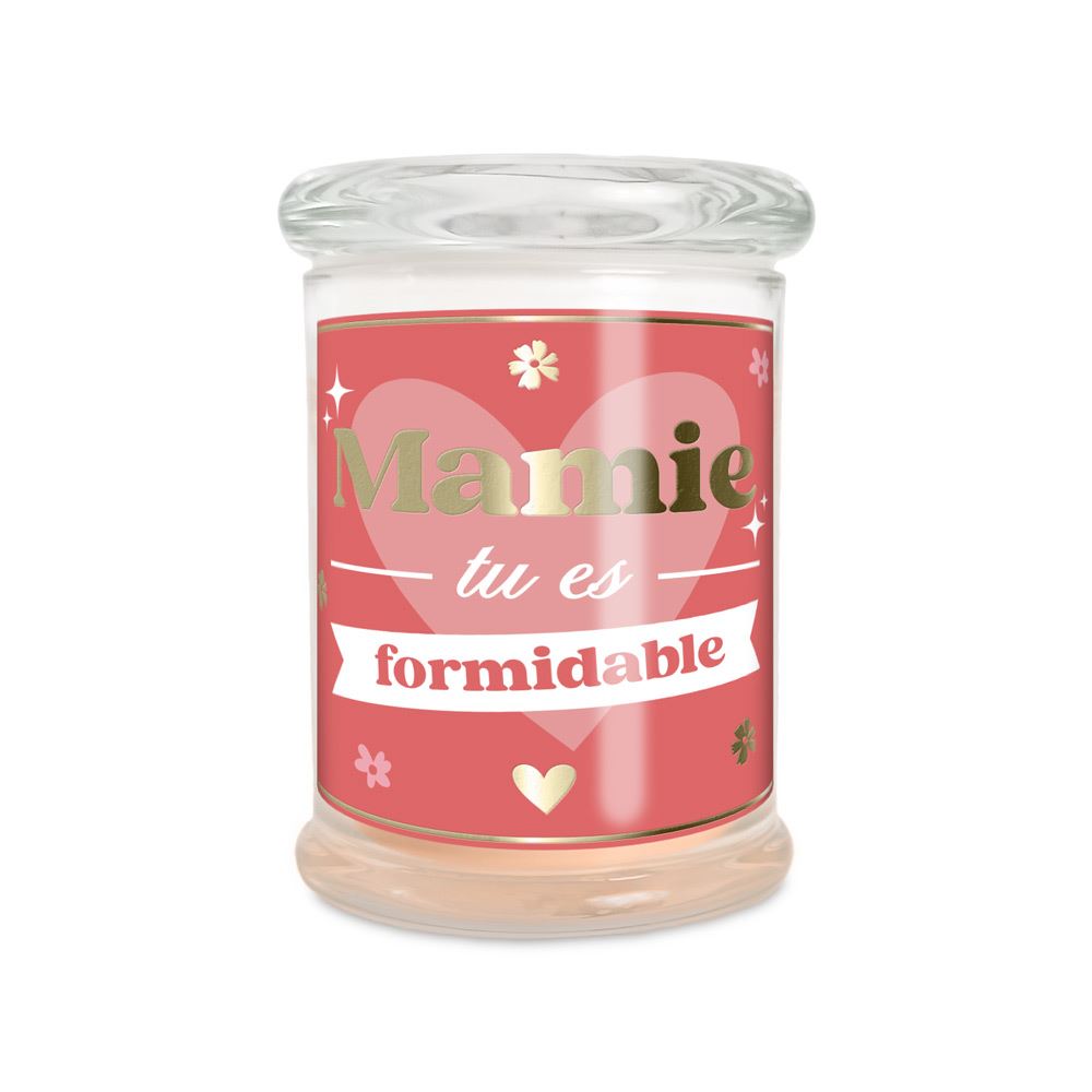 Bougie verre coton mamie tu es formidable