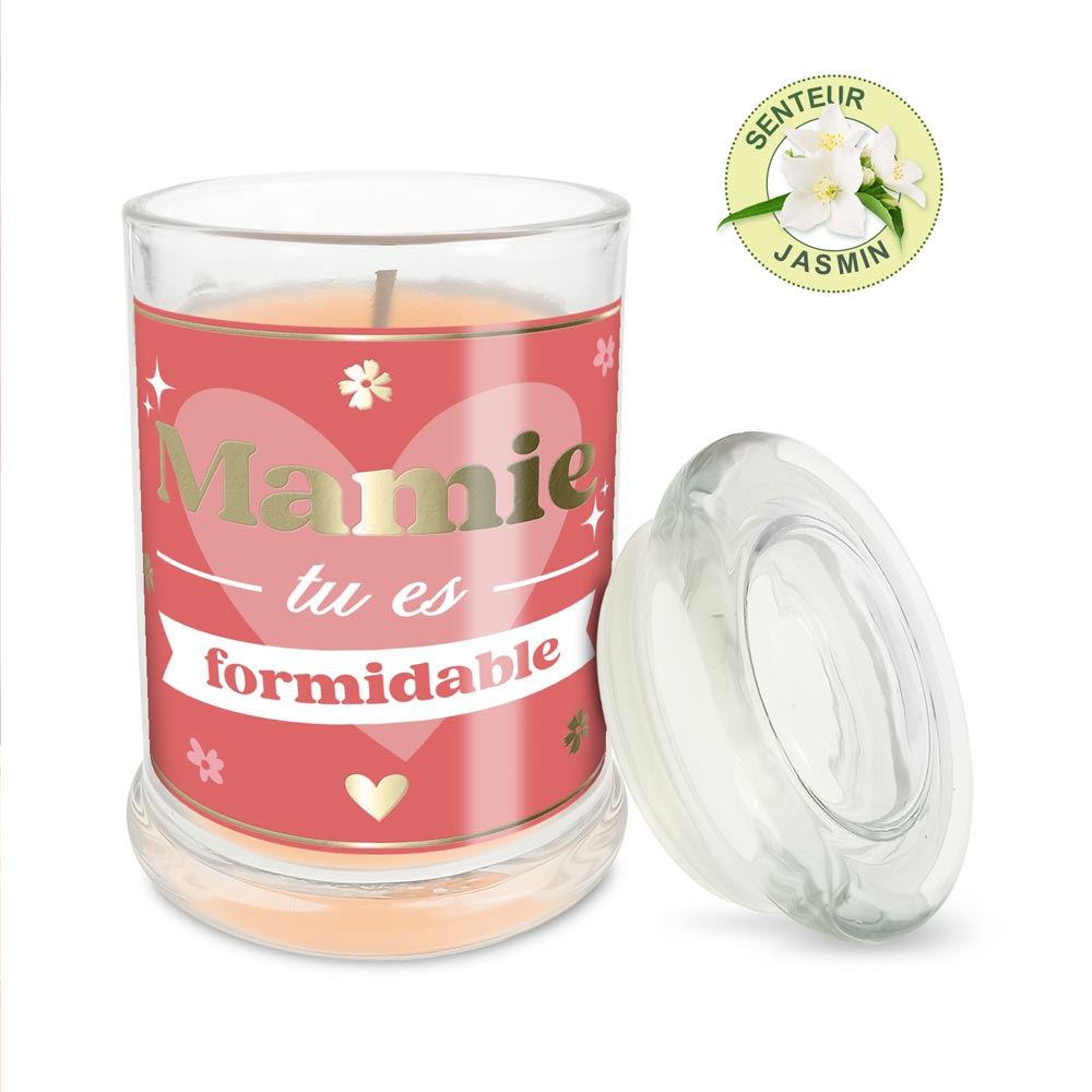 Bougie verre coton mamie tu es formidable