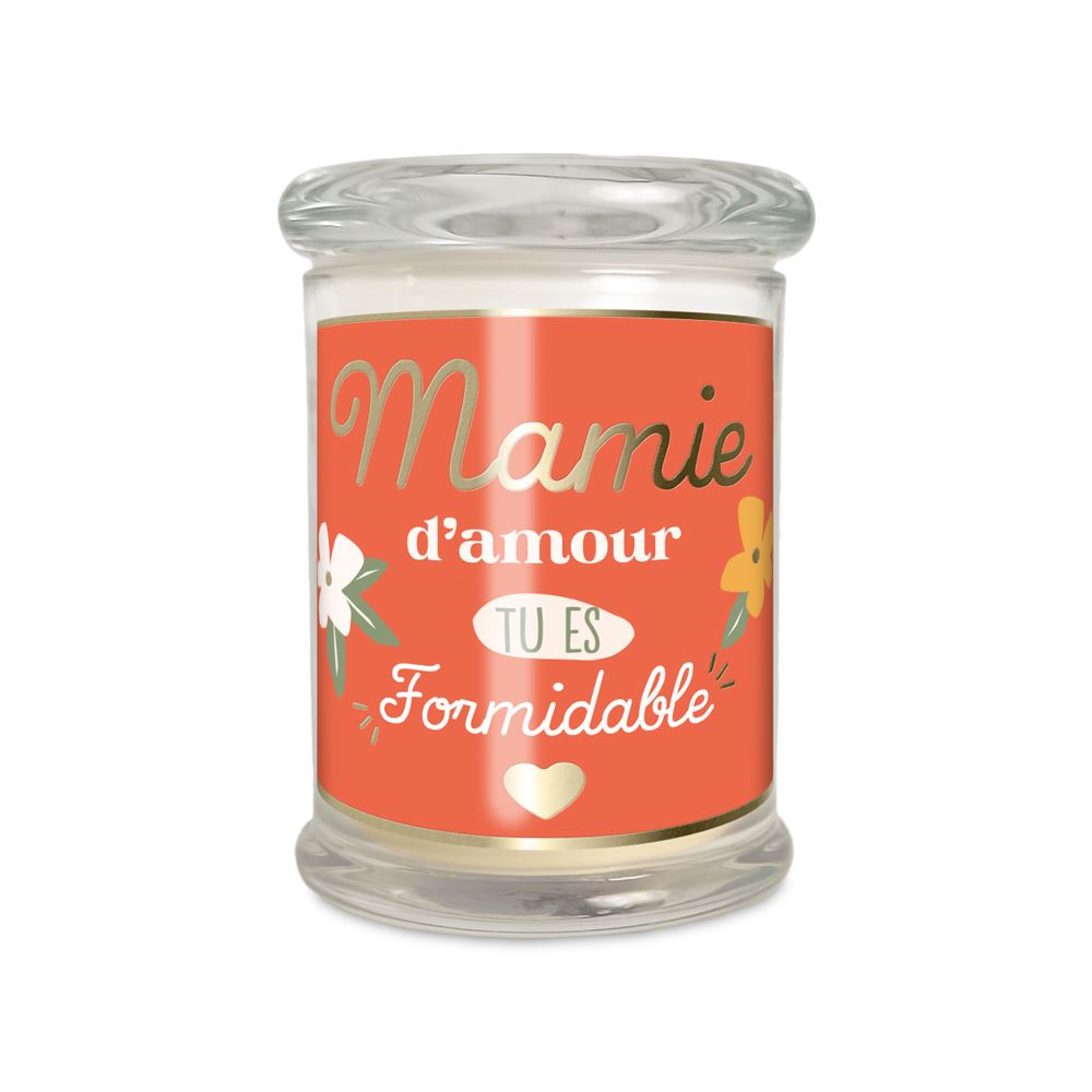 Bougie verre coton mamie d amour tu es formidable