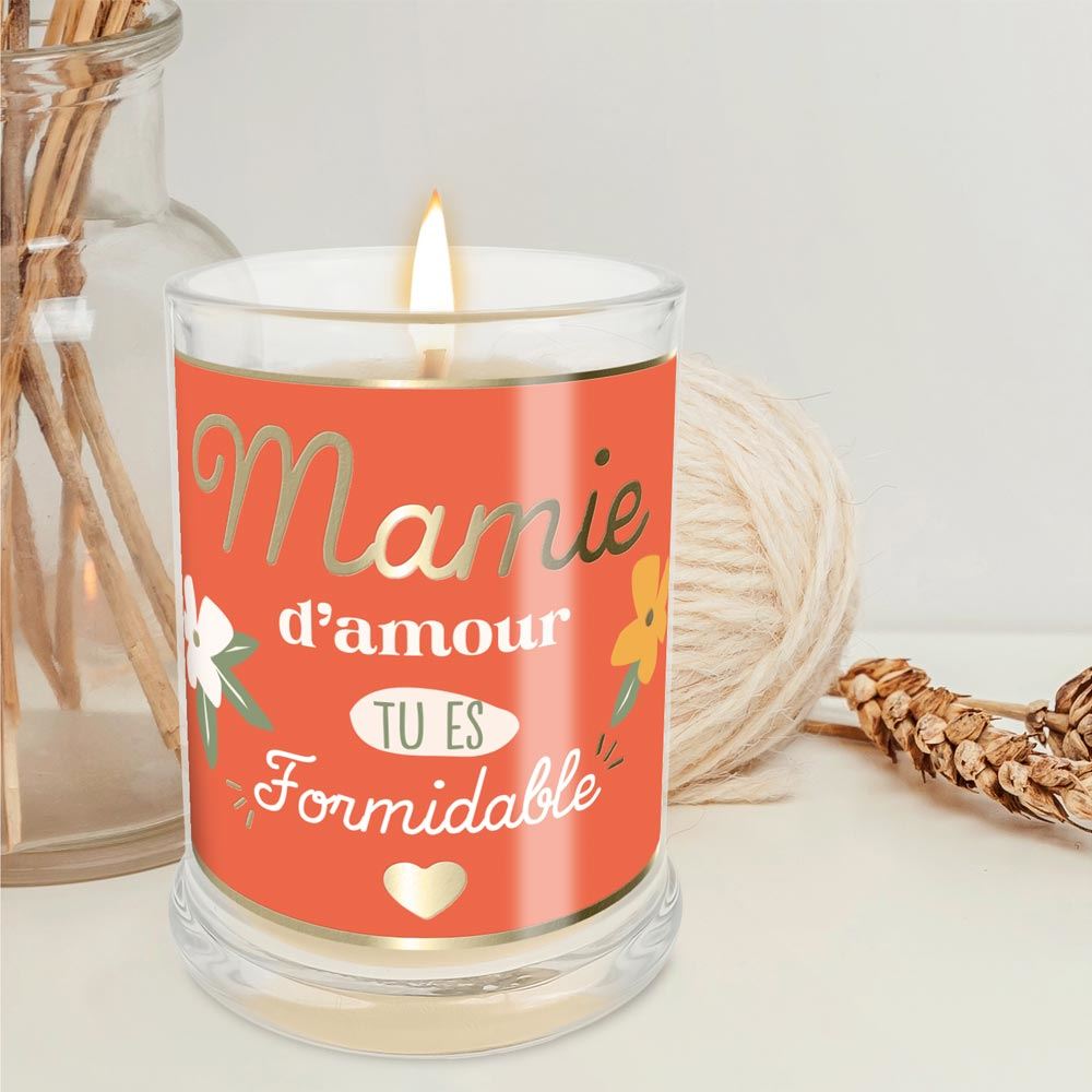 Bougie verre coton mamie d amour tu es formidable