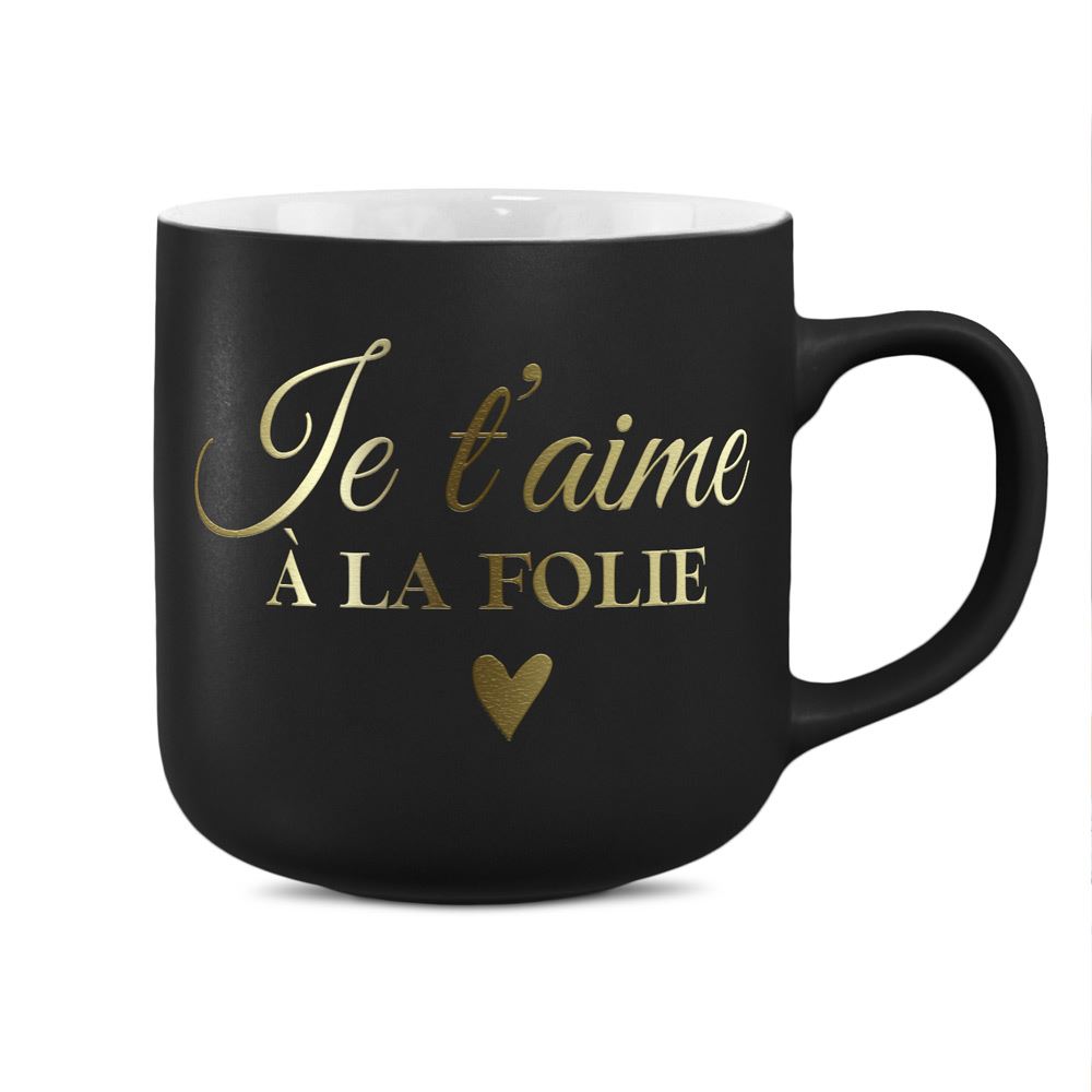 Mug mat "je t aime" noir
