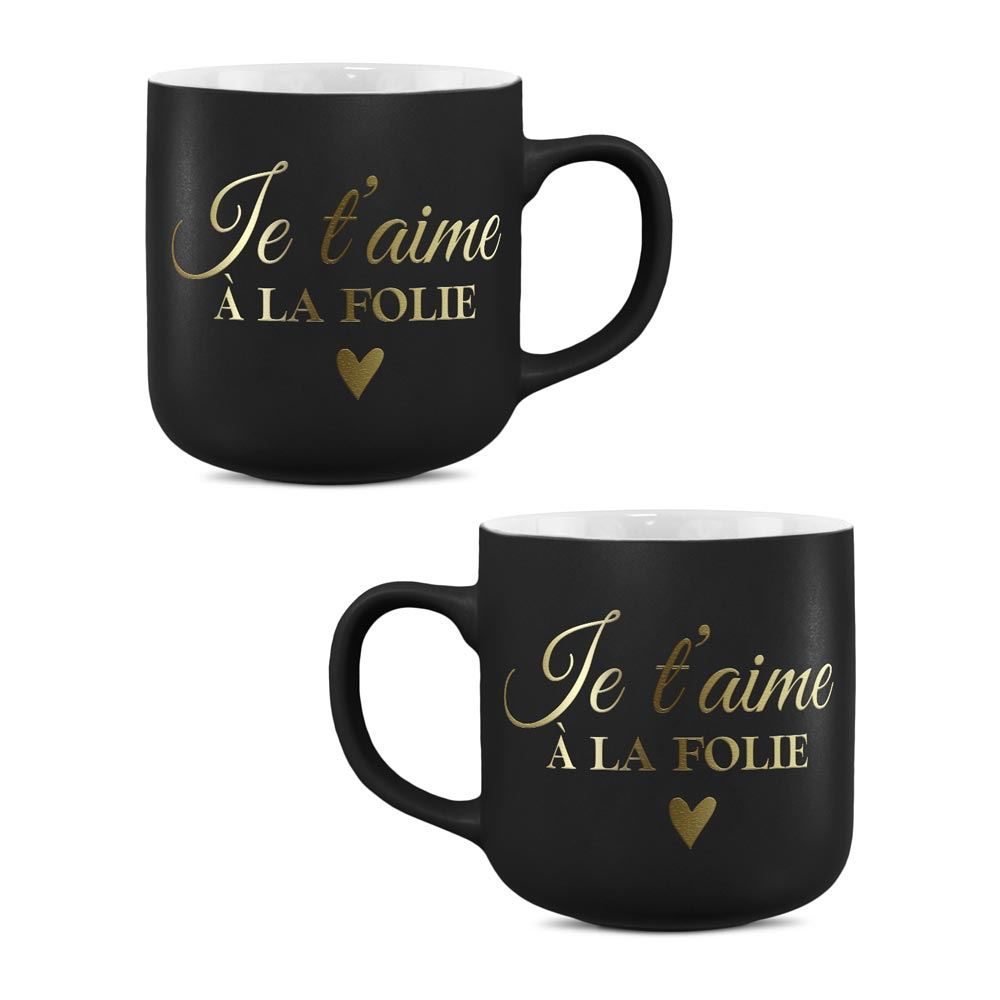 Mug mat "je t aime" noir