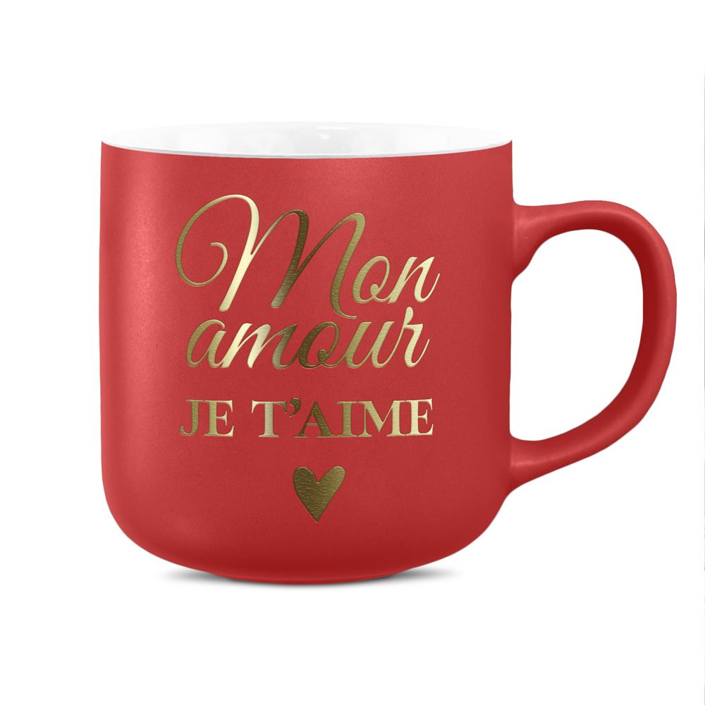Mug mat "je t aime" rouge