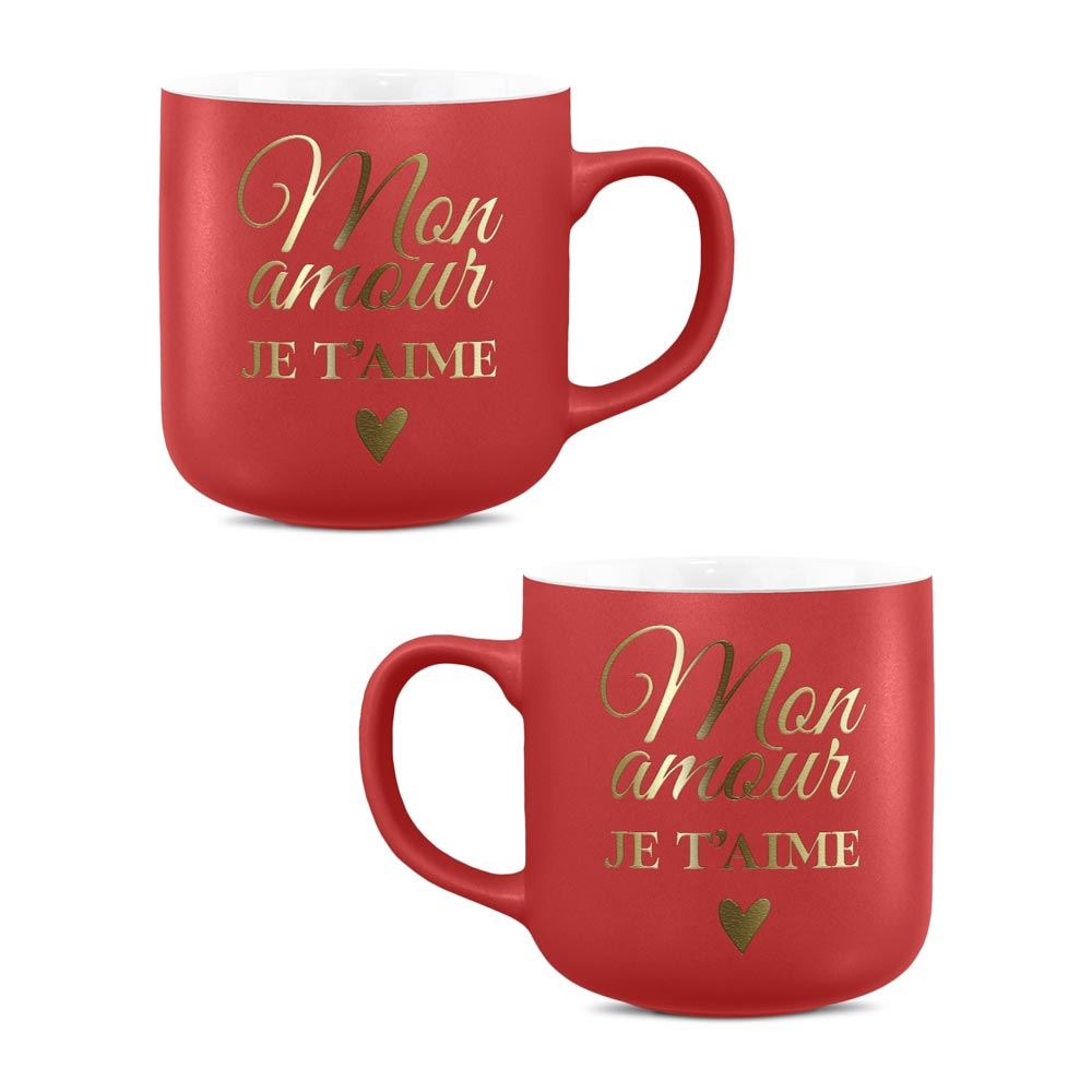 Mug mat "je t aime" rouge