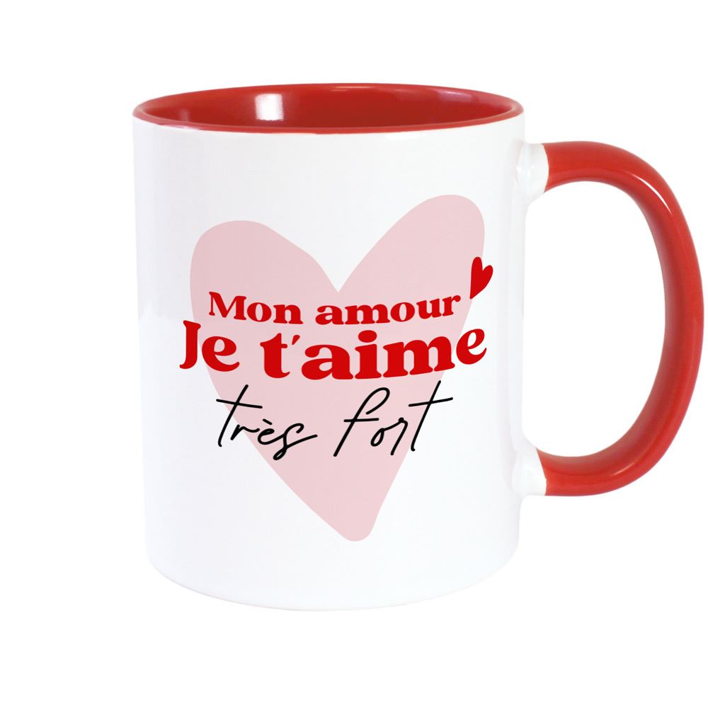 Mug rouge je t aime saint valentin
