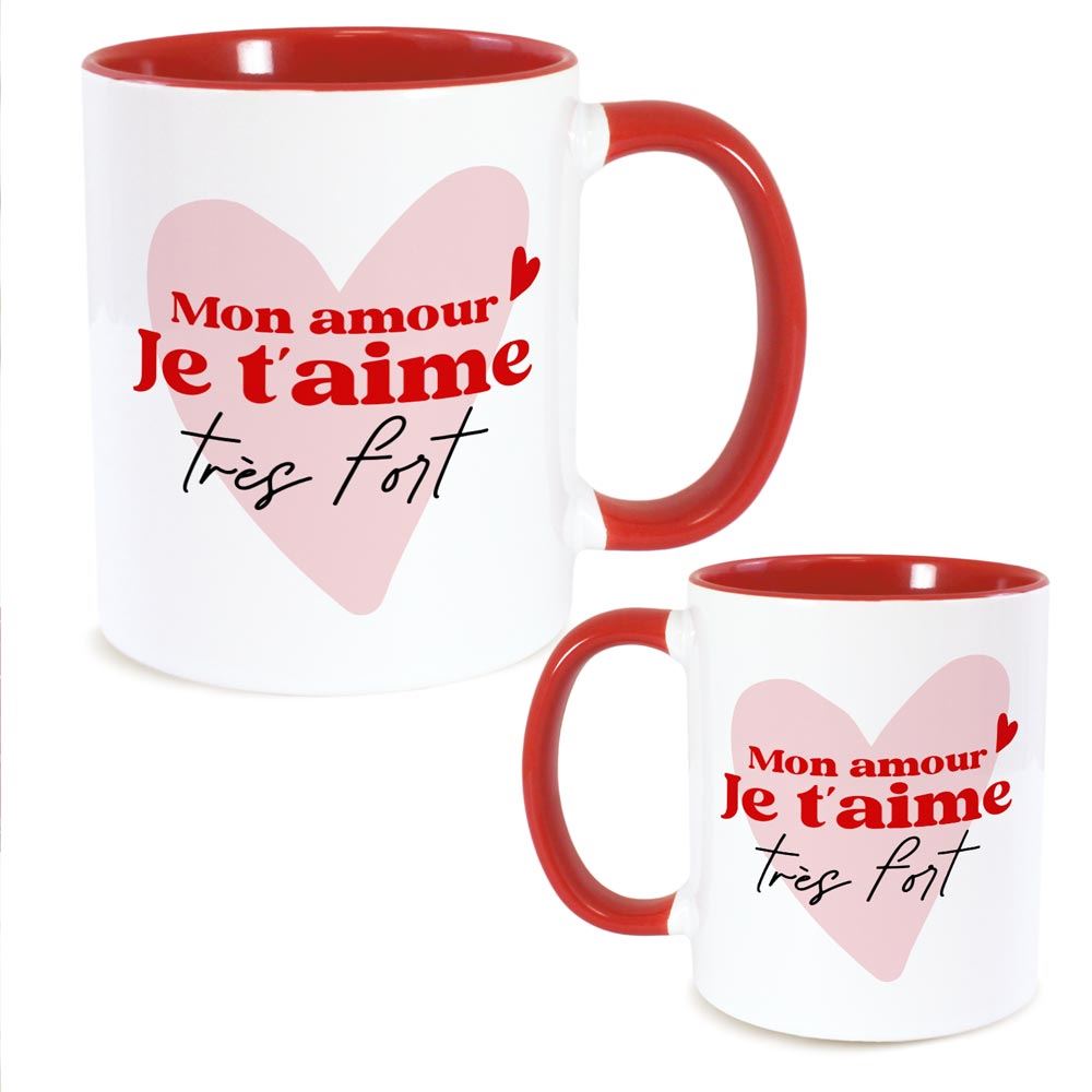 Mug rouge je t aime saint valentin
