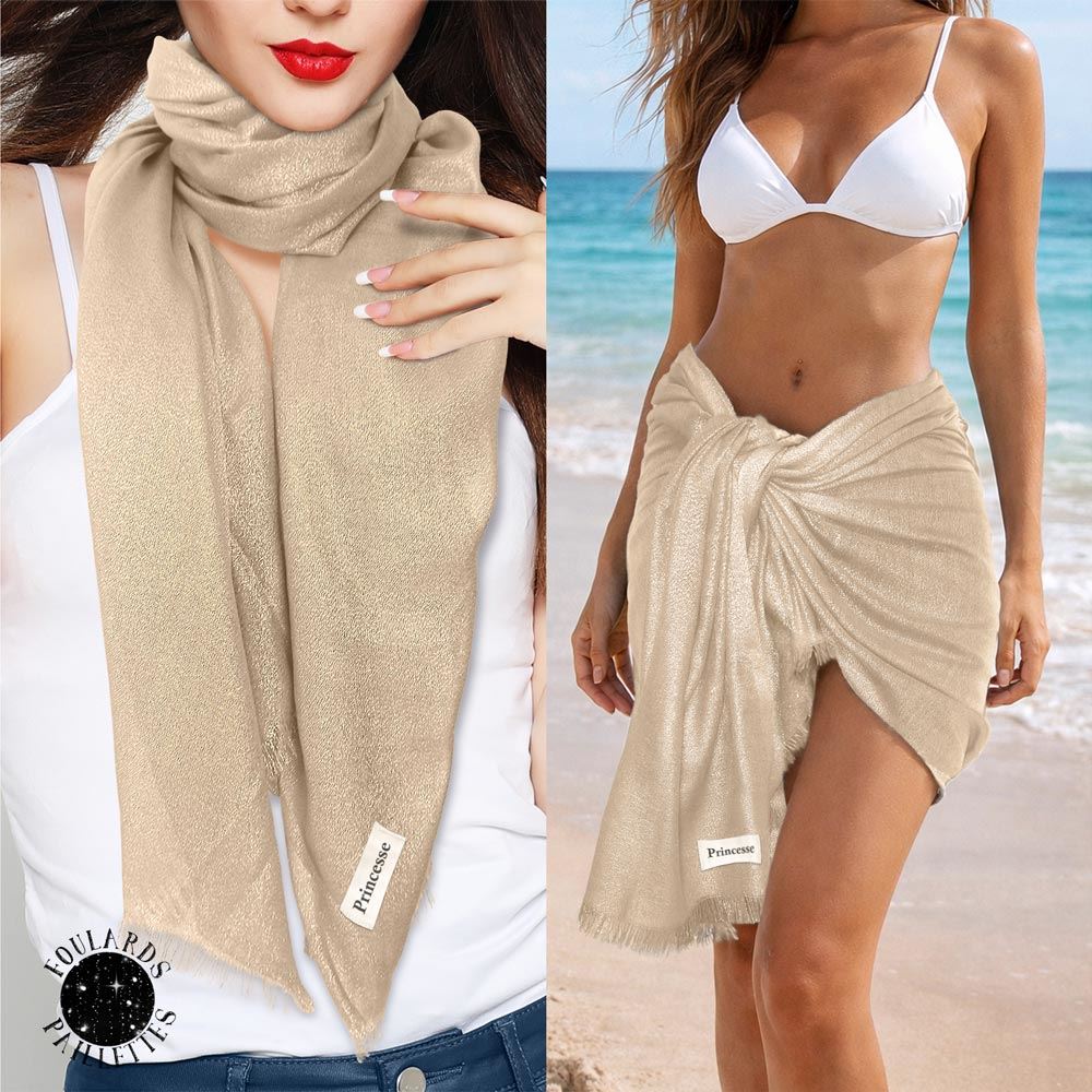 Foulard/pareo paillettes princesse