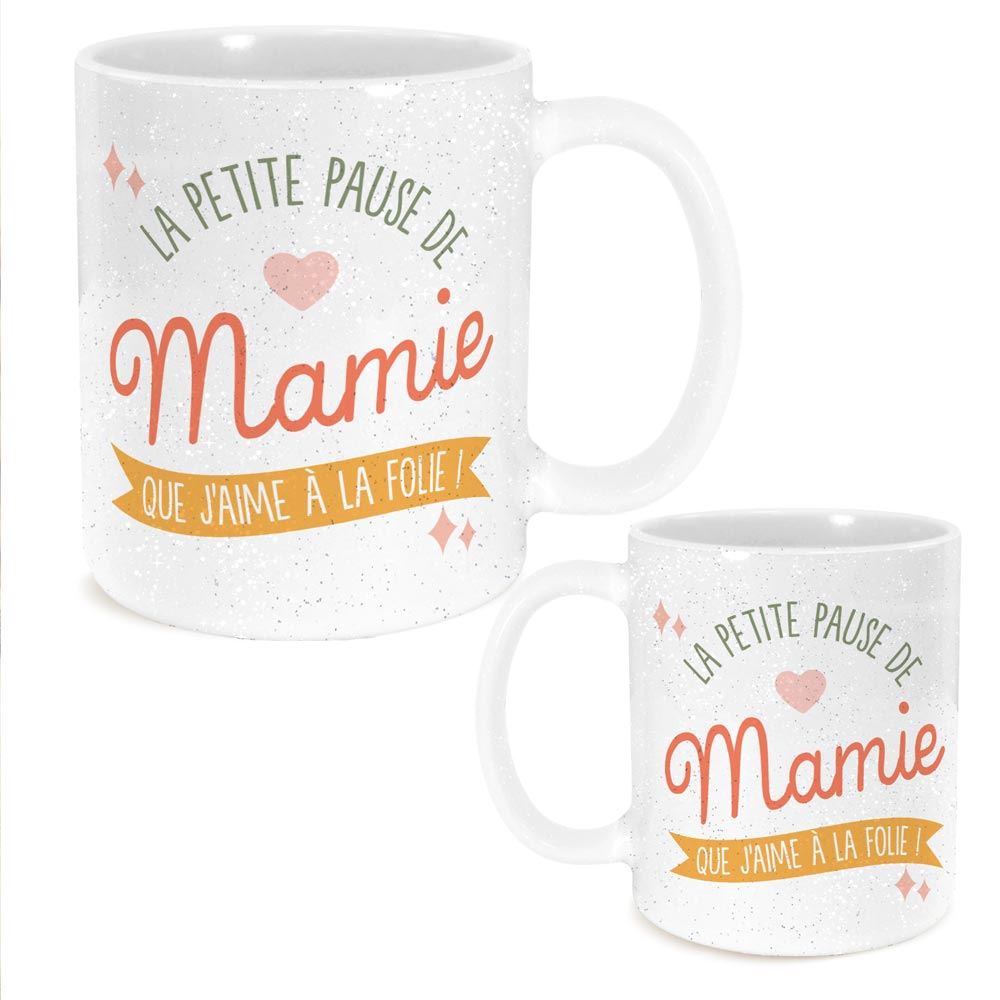 Mug a paillettes la petite pause de mamie