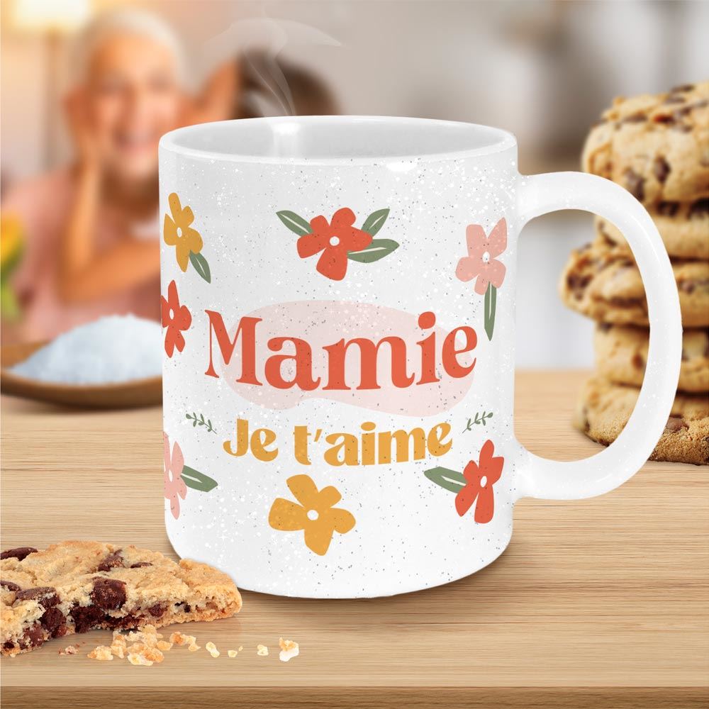 Mug pailettes mamie je t aime