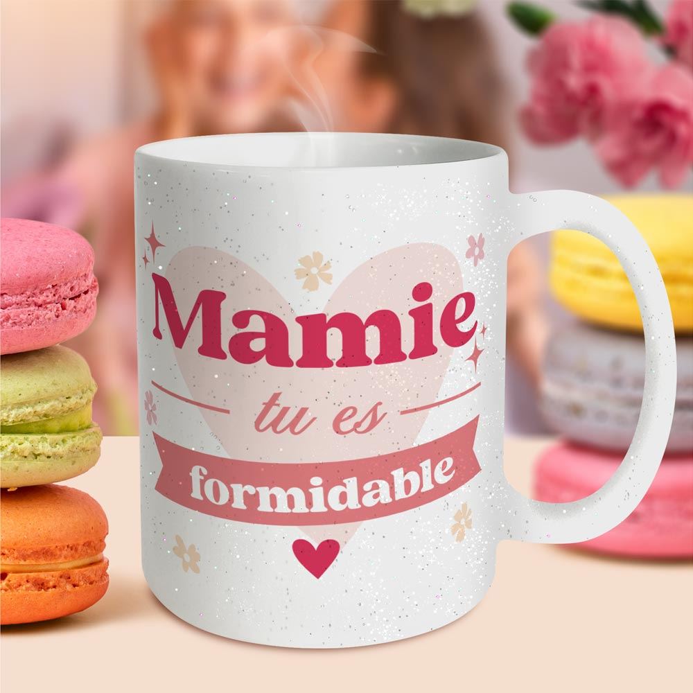 Mug paillettes mamie tu es formidable
