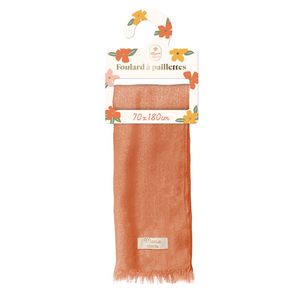 Foulard mamie cherie a paillettes