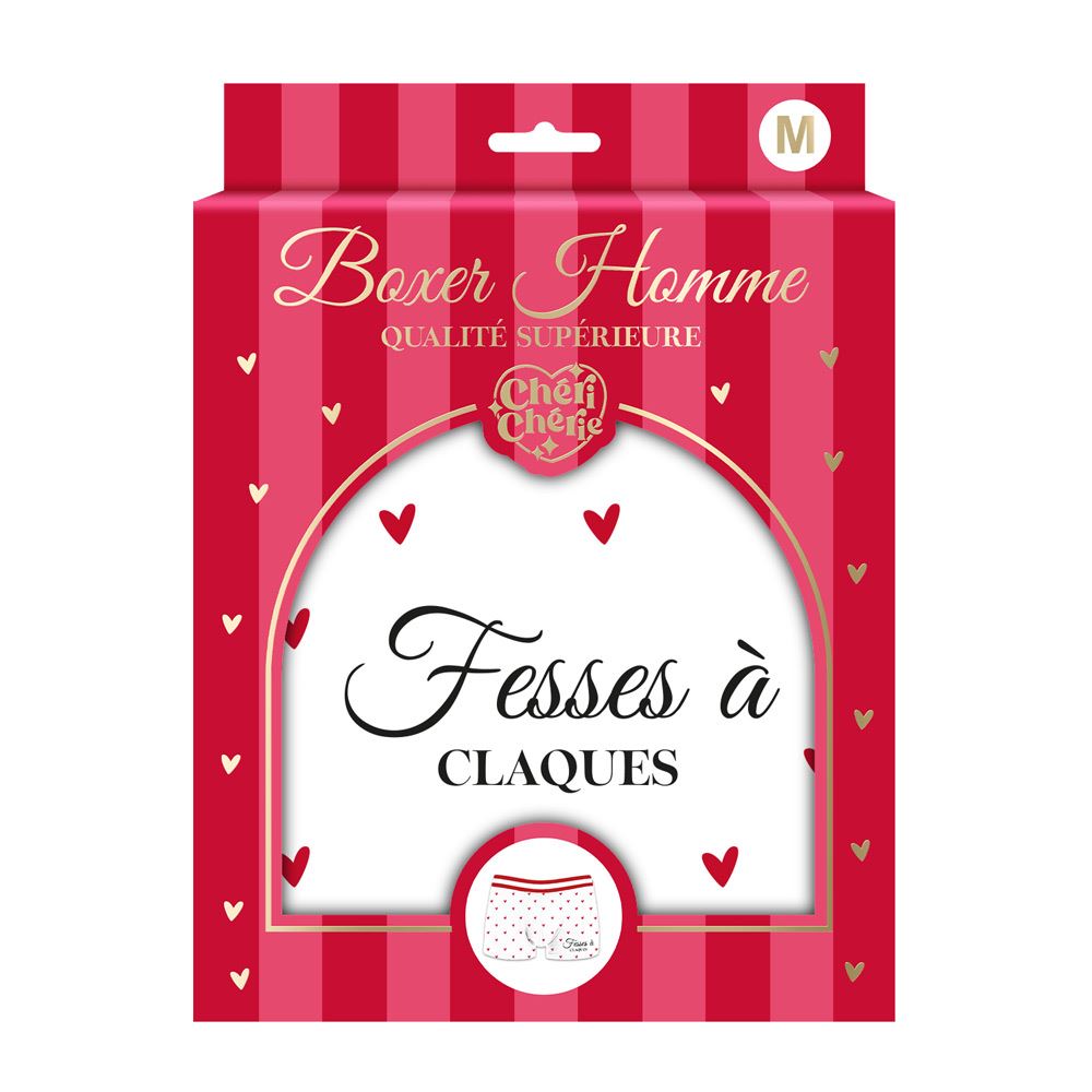 Boxer motifs cŒur "fesses a claques" taille m