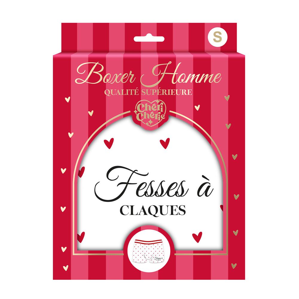 Boxer motifs cŒur "fesses a claques" taille s