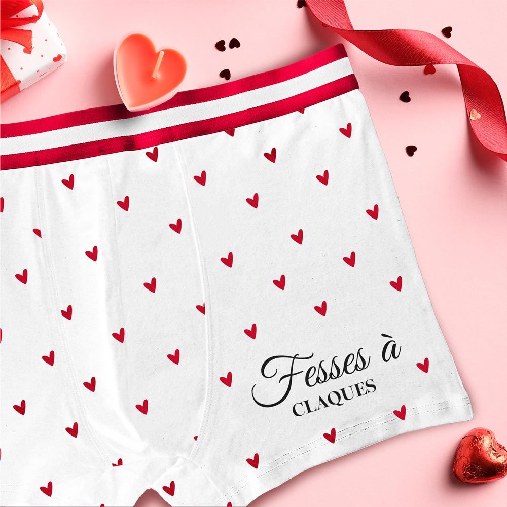 Boxer motifs cŒur "fesses a claques" taille s