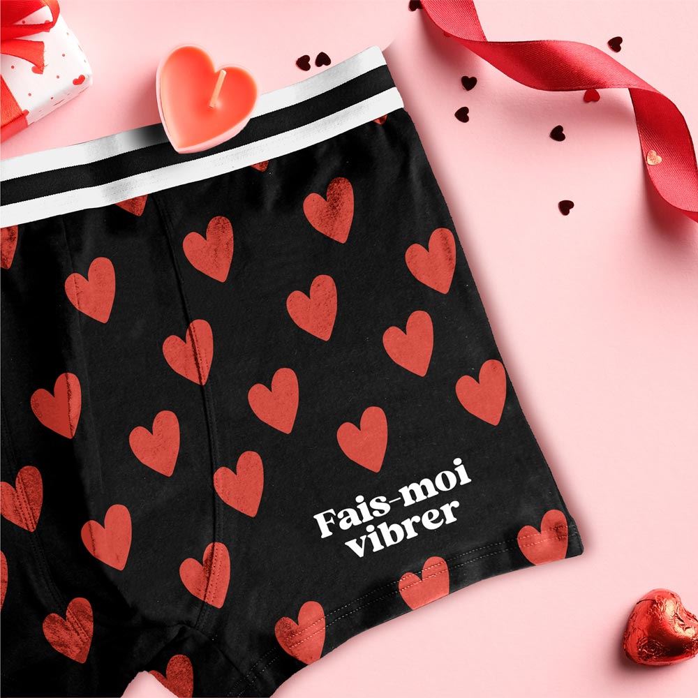Boxer motifs coeur fais moi vibrer taille s saint valentin