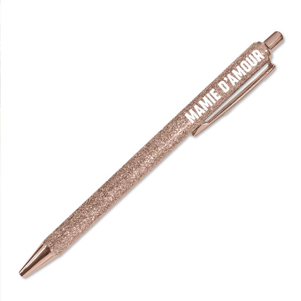 Stylo a paillettes rose gold mamie d amour