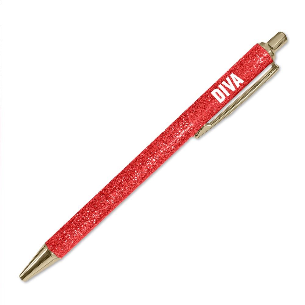 Stylo a paillettes rouge diva