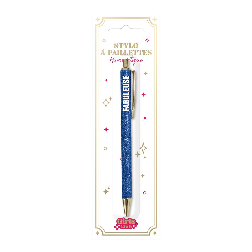 Stylo a paillettes bleu fabuleuse