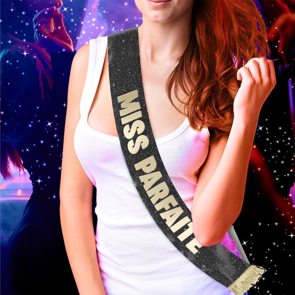 Echarpe miss dore a paillettes miss parfaite