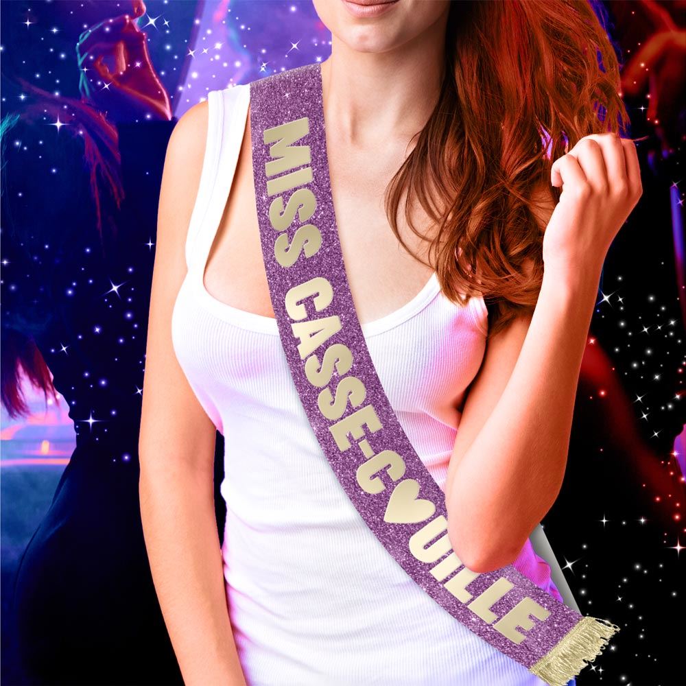 Echarpe miss dore a paillettes miss casse couille