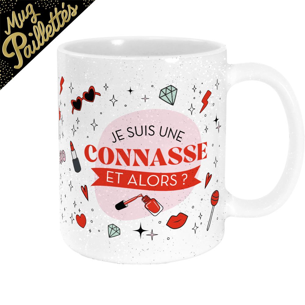 Mug a paillettes connasse