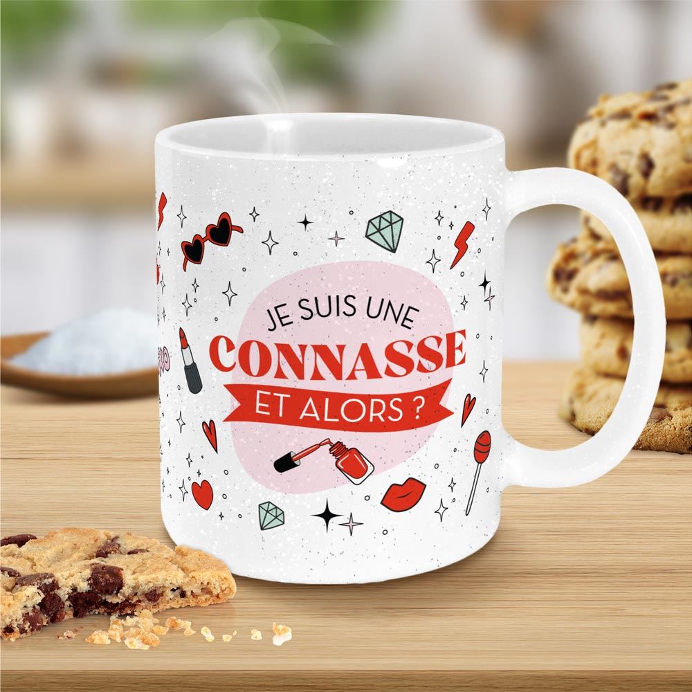 Mug a paillettes connasse