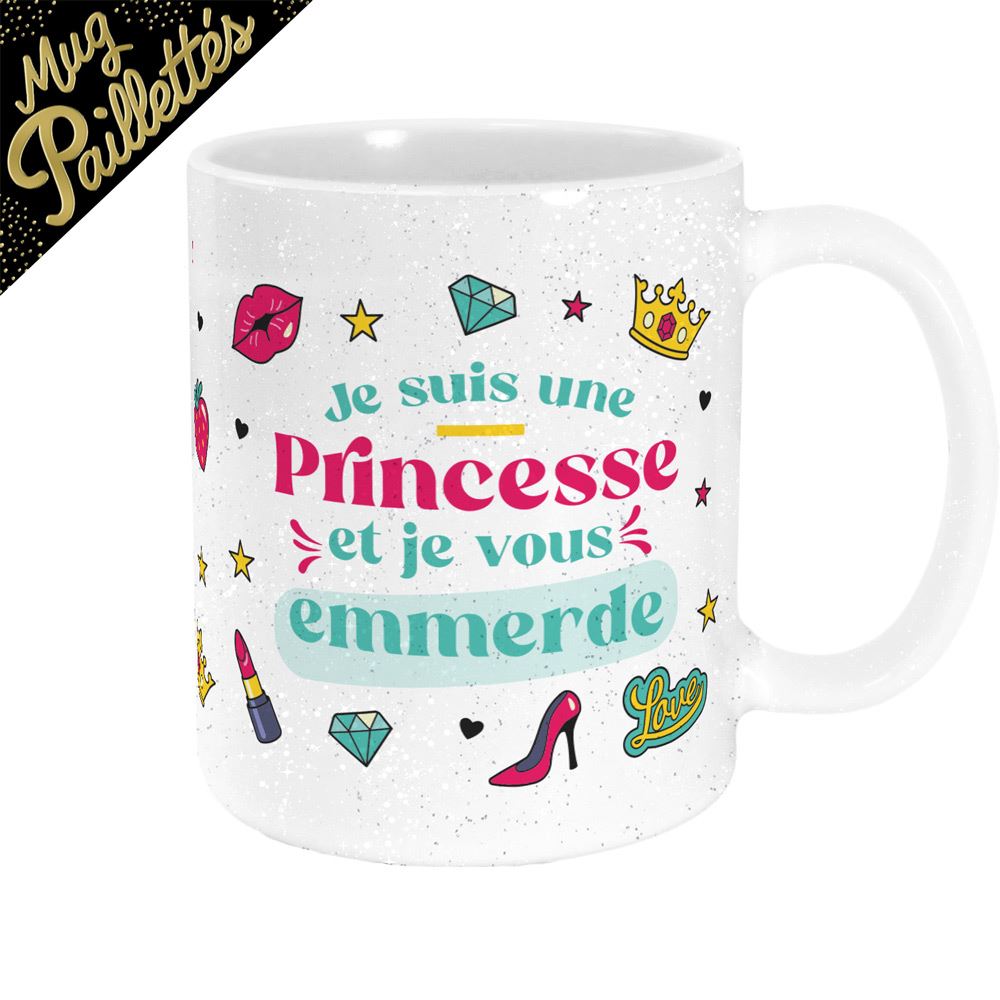 Mug a paillettes princesse