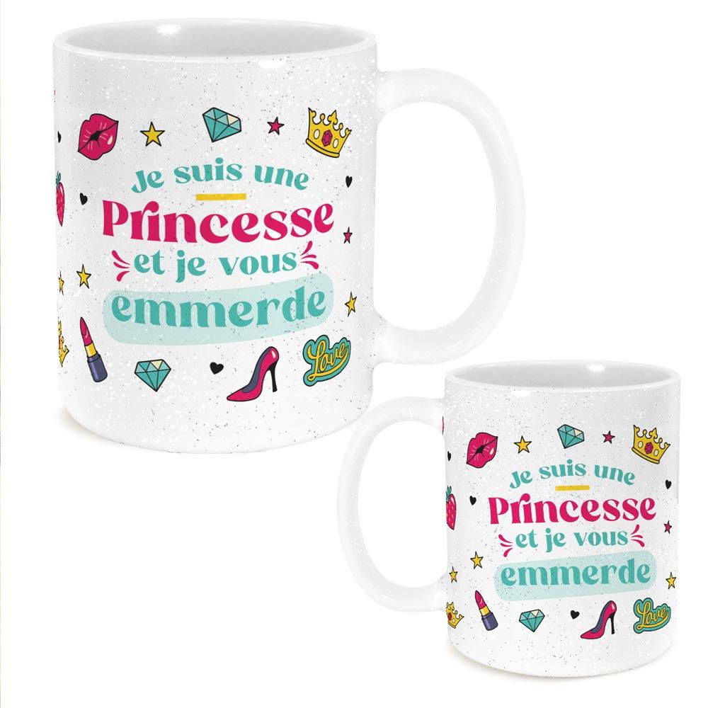 Mug a paillettes princesse