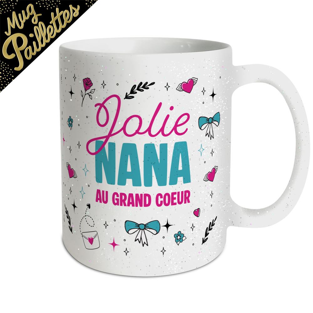 Mug a paillettes jolie nana