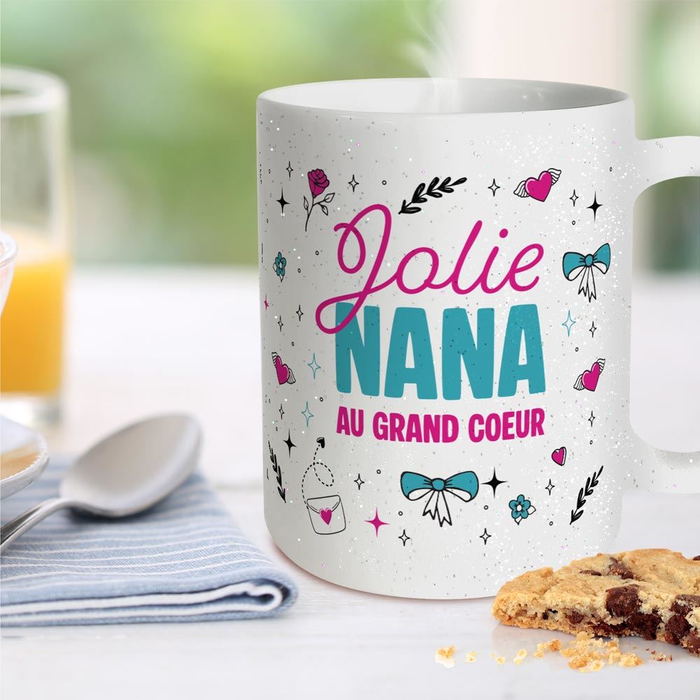Mug a paillettes jolie nana