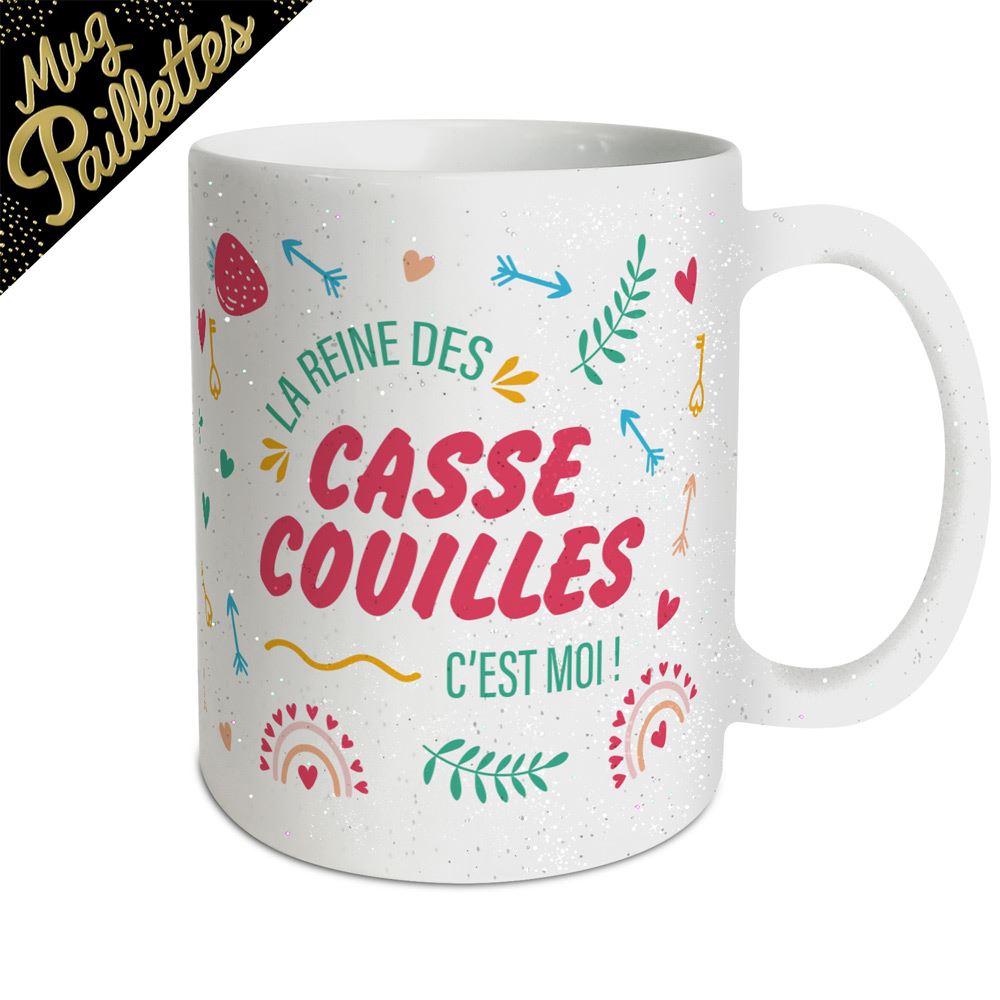 Mug a paillettes casse couilles