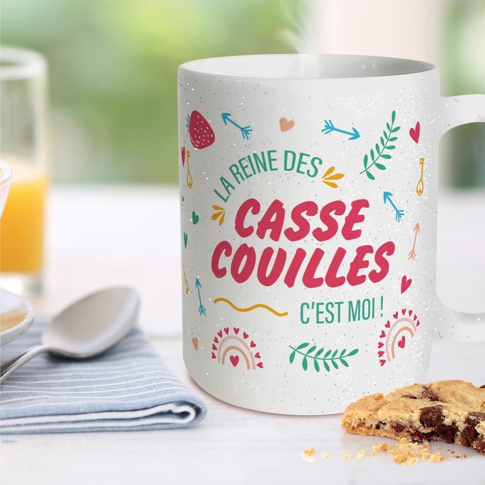 Mug a paillettes casse couilles