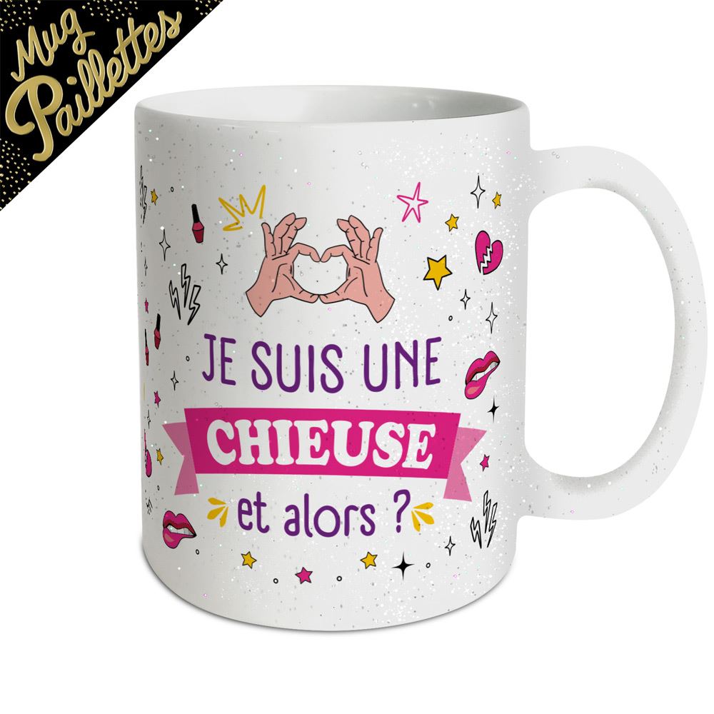 Mug a paillettes chieuse
