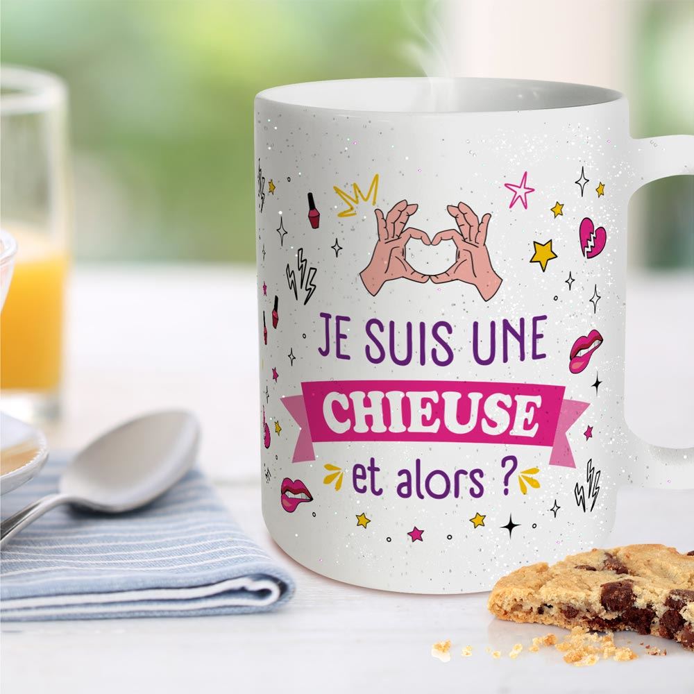 Mug a paillettes chieuse