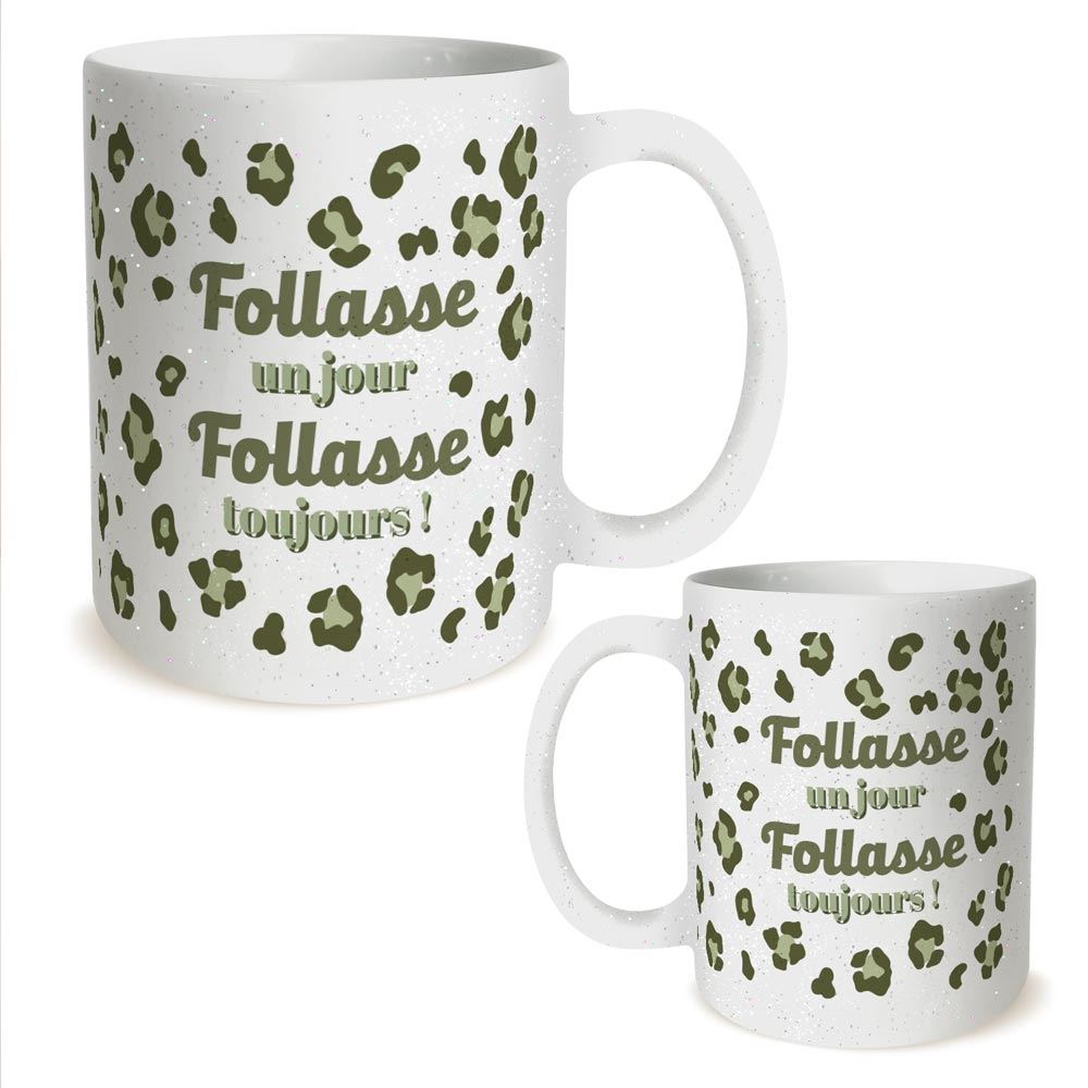 Mug a paillettes leopard follasse
