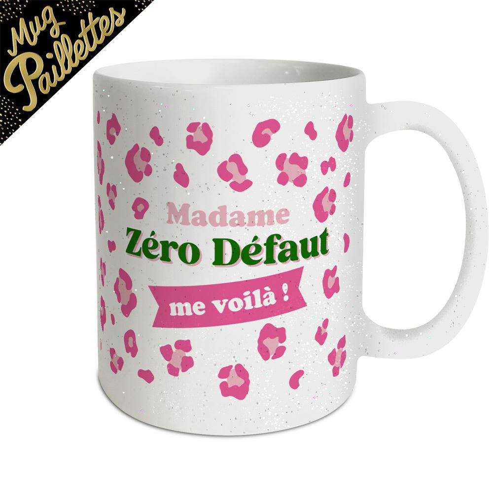 Mug a paillettes leopard madame zero