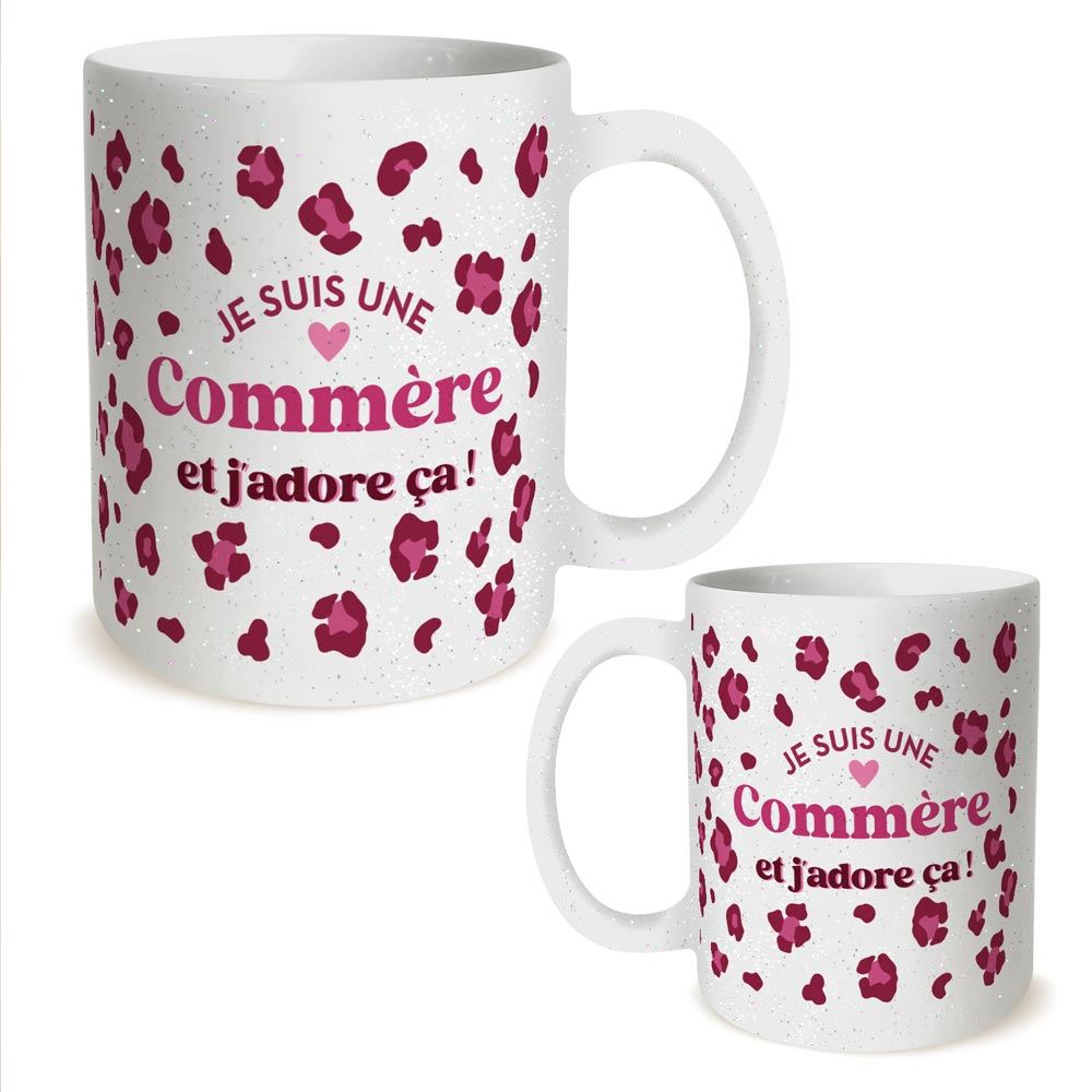 Mug a paillettes leopard commere