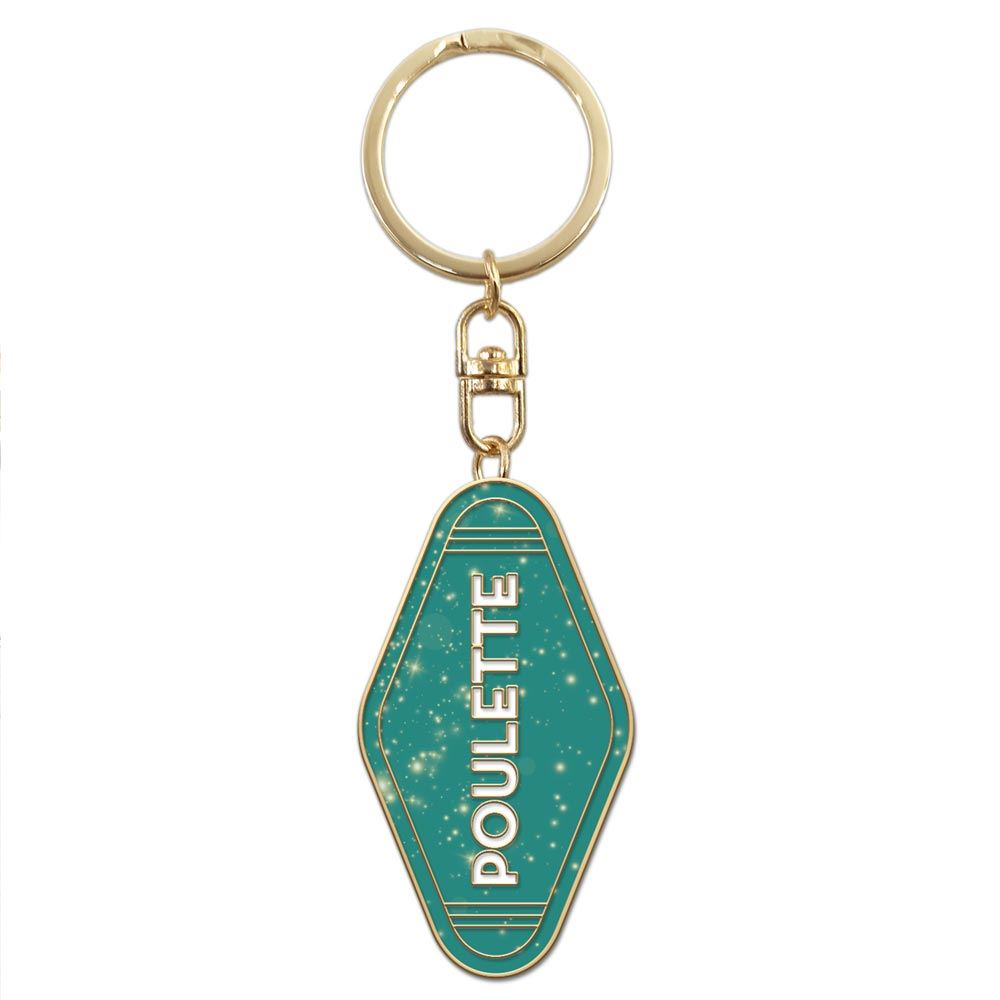 Porte cles paillettes poulette