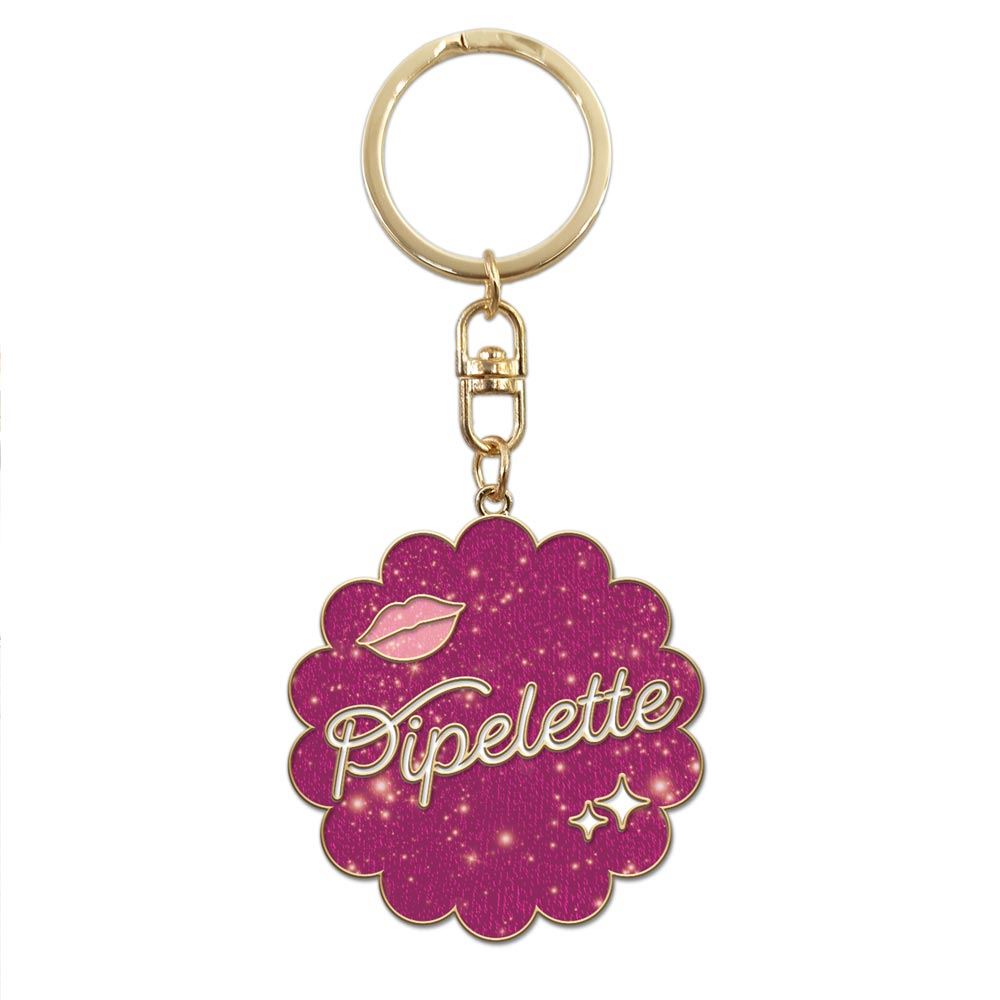 Porte cles paillettes pipelette