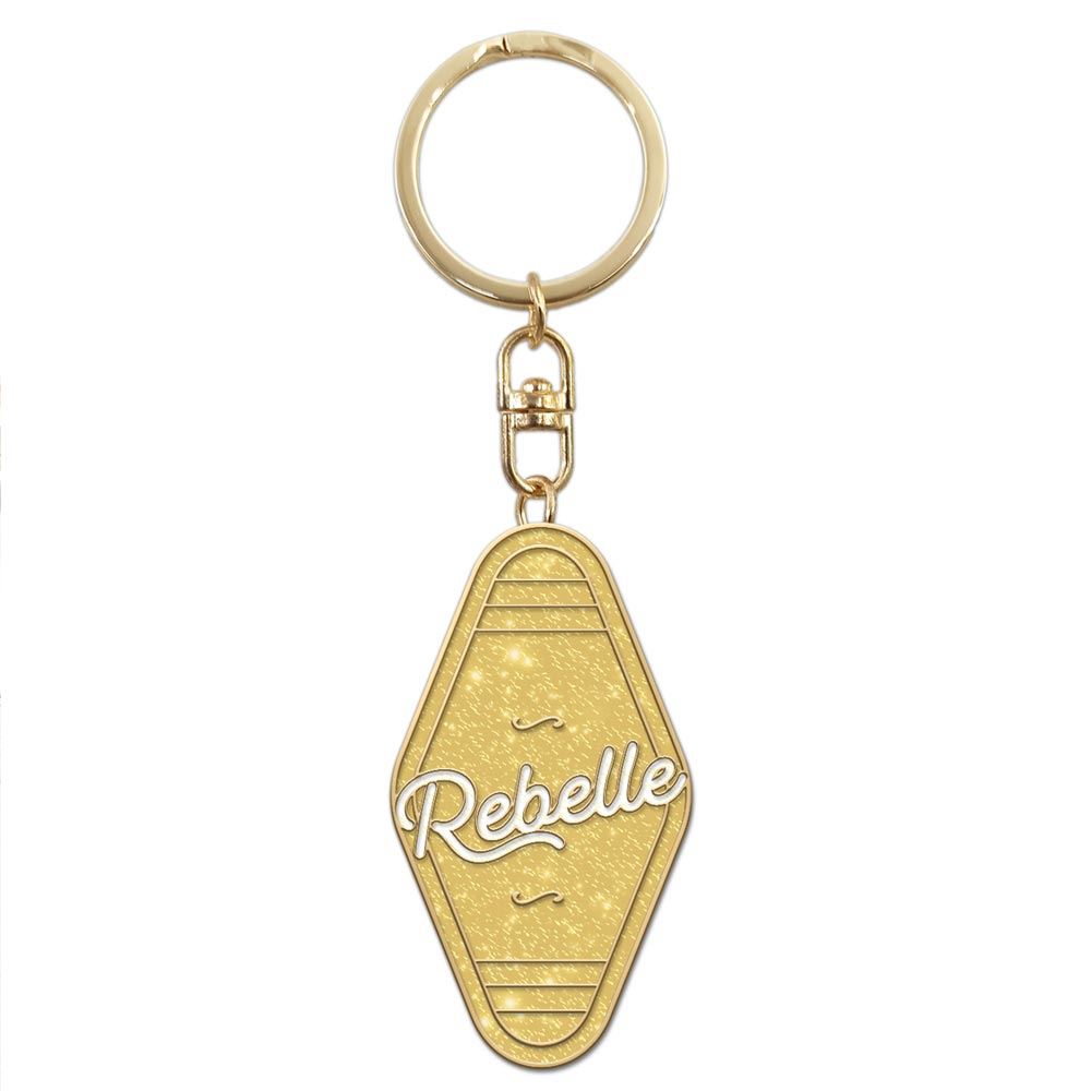 Porte cles paillettes rebelle