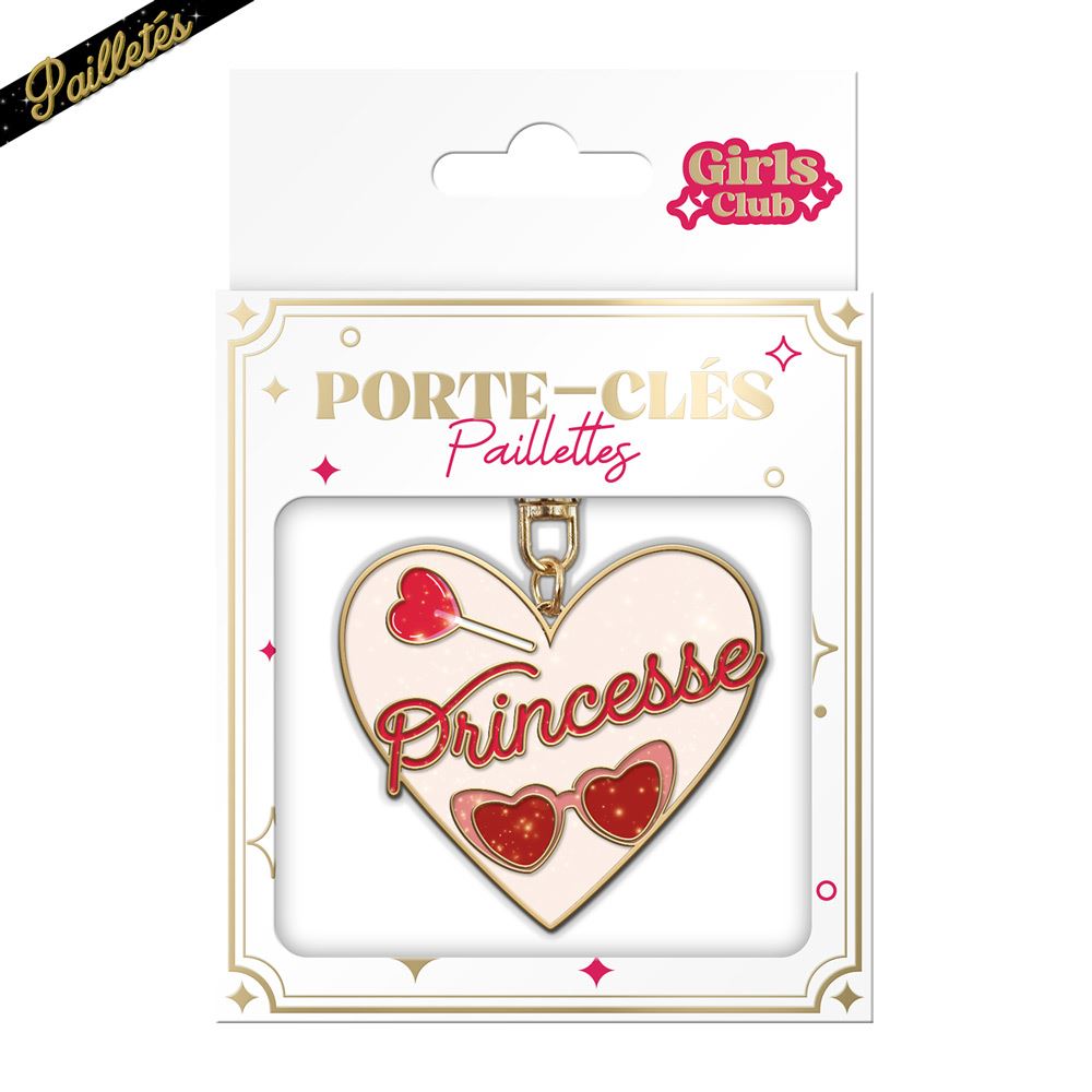 Porte cles paillettes princesse