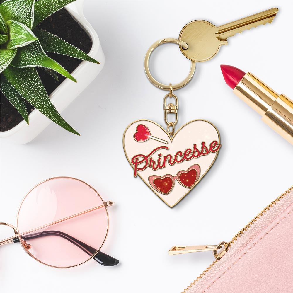 Porte cles paillettes princesse