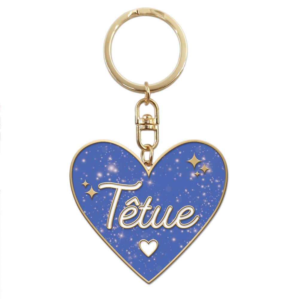 Porte cles paillettes tetue