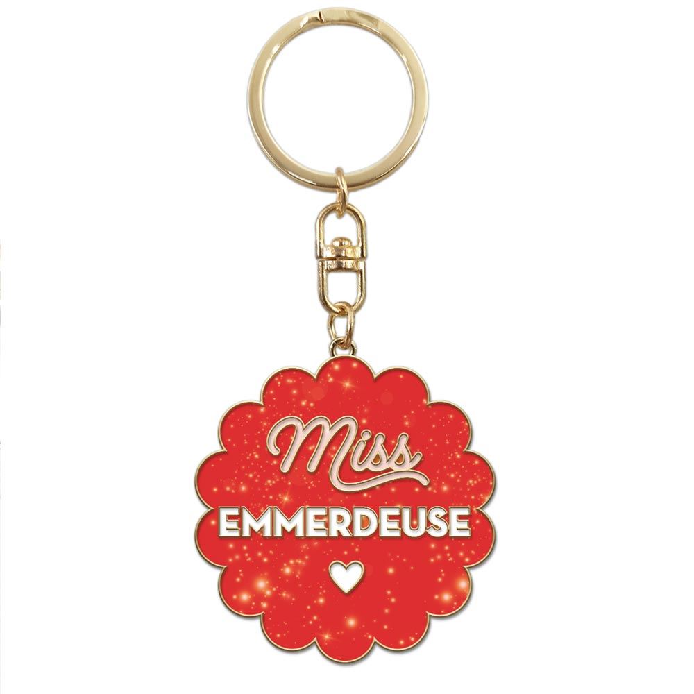 Porte cles paillettes emmerdeuse