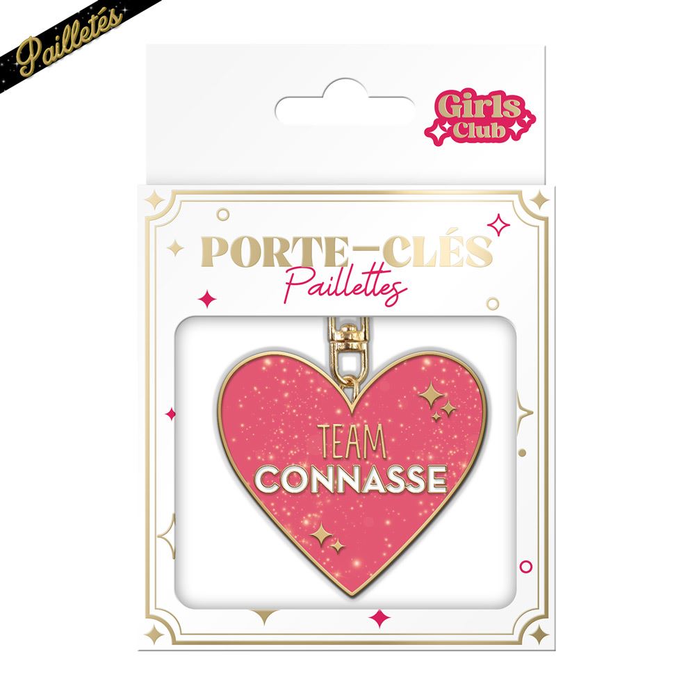 Porte cles paillettes connasse