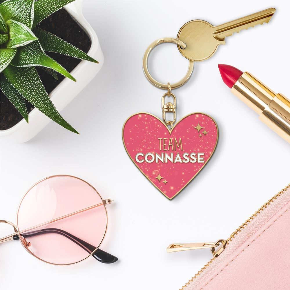 Porte cles paillettes connasse
