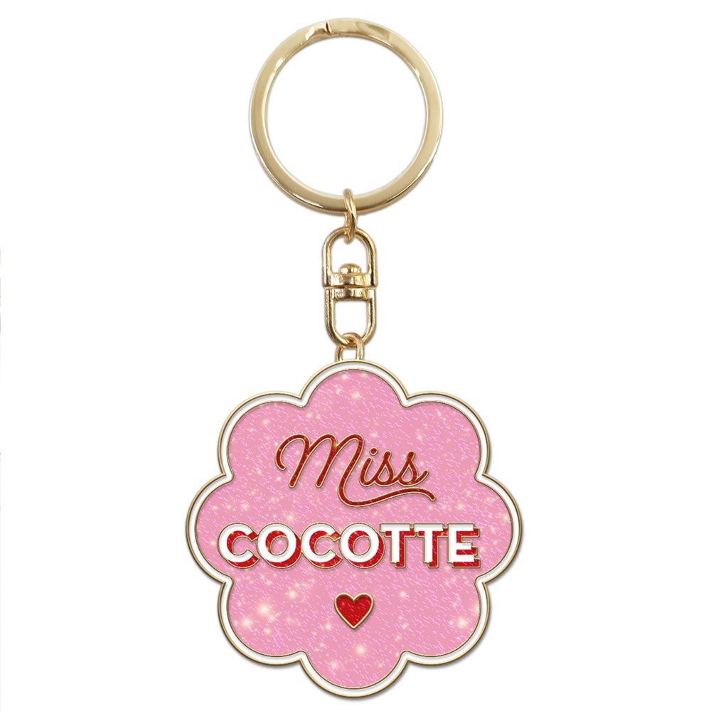 Porte cles paillettes cocotte