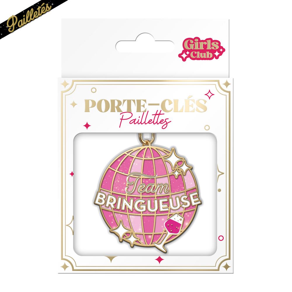 Porte cles paillettes bringueuse