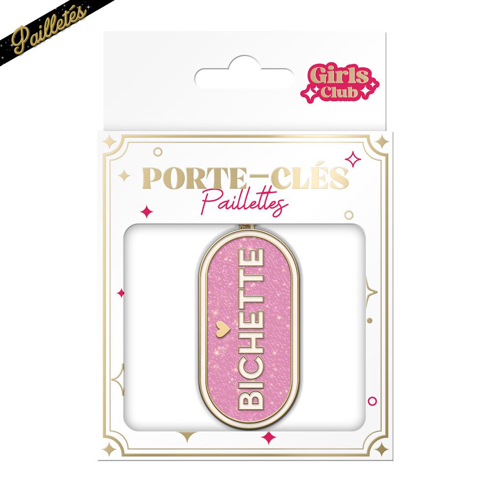 Porte cles paillettes bichette